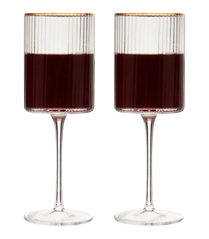 MeridianCrystalGoldRimmedWineGlasses_Setof2byViski
